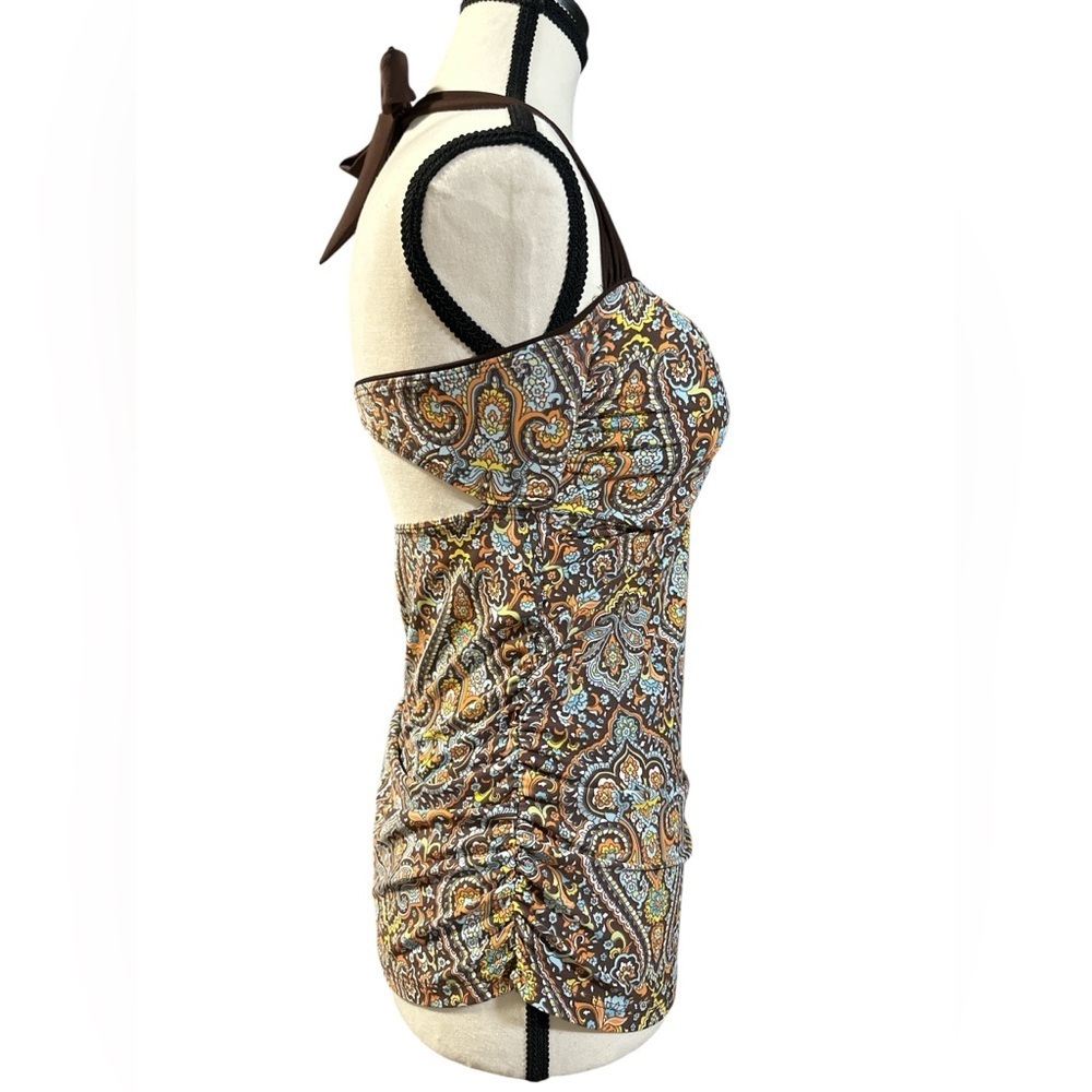 Tommy Hilfiger Brown and Blue Paisley Swim Top - Picture 4 of 9